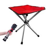 Azarxis Small Camping Folding Stool, Mini Outdoor Collapsible Chairs Seat Portable Lightwight Folding Stool for Fishing Camp Traveling Hiking Beach Garden BBQ with Carry Bag