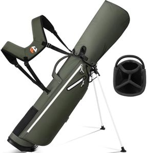 Full Choice Lightweight Golf Stand Bag, Durable 4 Way Full-Length Dividers with Dual Straps & Stand Golf Carry Bag, Olive Green