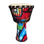 RUOSWTE 8.5 "Djembe Drum, Bongo Drum, Percussion Music, Sheepskin Drum Face, Professional Tuning, West African Style Hand Drum, The Gift for Children and Adult Beginners（Abstraction）