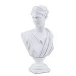 13.8 Inch Classic Greek White Athena Woman Bust Statue, Home Décor Large Resin Roman Goddess Sculpture (White Anna)