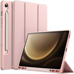 JETech Case for Samsung Galaxy Tab S9 FE 10.9-Inch with S Pen Holder, Soft TPU Tri-Fold Stand Protective Tablet Cover, Support S Pen Charging, Auto Wake/Sleep (Rose Gold)