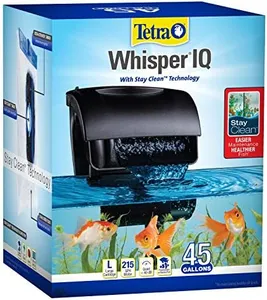 Tetra Whisper IQ Power Filter 45 Gallons, 215 GPH, With Stay Clean Technology