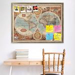 ArtzFolio Image of an Old Map 1626 of The World Printed Bulletin Board Notice Pin Board Soft Board | Antique Golden Frame 26 X 20Inch