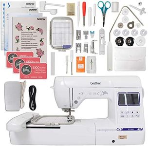 Brother SE1900 Sewing and Embroidery Machine, 138 Designs, 240 Built-in Stitches, Computerized, 5" x 7" Hoop Area, 3.2" LCD Touchscreen Display, 8 Included Feet