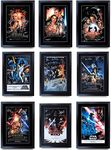 HWC Trading A3 FR Star Wars Complete Saga Movie Poster Collection Cast Signed Gift Framed Printed Ford Hamill Fisher Portman Ridley McGregor Gifts Print Photo Picture Display