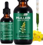 Mullein Drops, Mullein Leaf Extract for Lung Cleanse, Mullein Leaf Liquid Extract | Healthy Breathing| Non GMO, Vegan Premium Mullein Leaf Extract