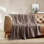 Eddie Bauer Home Herringbone Collection Blanket-100% Cotton, Lightweight & Breathable, Machine Washable Easy Care, Queen, Mushroom