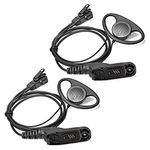 HYSHIKRA D Shape Earpiece with Mic Multi Pin Headset Compatible with Motorola DP3400 DP4400 DP4800 DGP4150 XiR-P8200 Xpr-6300 Two Way Radio (2 Pcs)