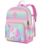 VASCHY Toddler Backpacks for Girls,Cute Water Resistant Kids Giltter Rainbow Unicorn Daycare Rucksack for Preschool Kindergarten Elementary School bag Bookbag for Children