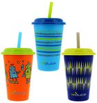 Reduce GoGo's, 3 Pack Tumbler Set – 12oz Kids Cups with Straws and Lids – This Dishwasher Safe Toddler Cup is BPA Free – Mix and Match, 3 Fun Designs – an Ideal Kids Smoothie Cup