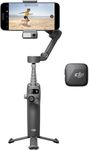 DJI Osmo Mobile 7P + Mic Mini TX (Infinity Black), Gimbal Stabilizer for iPhone, Android, Native Tracking, Audio Reception, Lighting, 3-Axis Phone Gimbal, Built-in Extension Rod & Tripod