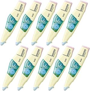 Plus Correction Tape, Whiper PT 0.2 inches (5 mm), Pale Yellow, Set of 10, 1.9-29.7 x 0.4 inches (48-758 x 1