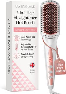 Lily England Ionic Hair Straightener Brush – Rose Gold