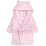 WS-SS23 Baby Girls Boys Dressing Gown Fleece Snuggle Robe Hooded Novelty Newborn Gift Pink 2-3 Years