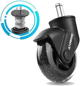 ATOMDOC Office Chair Caster Wheels, 3" Newly Lightweight Caster Wheels & Revolutionary Swivel Vertical Axle, Safe Protection for All Floors Including Hardwood, Set of 5