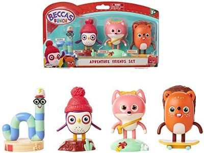 Becca's Bunch Adventure Friends Figure Set, Includes: Pedro, Becca, Sylvia & Russel, Each Figure Has Its Own Stand & is Approximately 3.5" Tall! for Ages 3+