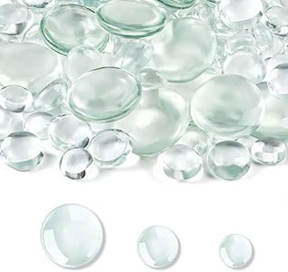 Honeydak 300 Pcs Flat Glass Marbles for Vases Decorative Gems Bulk Aquarium Glass Stones Glass Marbles Beads for Home Decorations Art Craft Vase Filler Table Centerpieces (Clear)