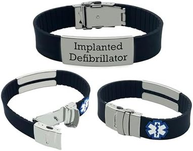 Implanted Defibrillator Medical Alert ID Bracelet for Men and Women