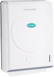 Modundry Commercial Paper Towel Dispenser Wall Mount, Adhesive or Screws Install,Holds 500 Multifold/Trifold/Z Fold Hand Towels Holder Tissue Dispenser for Bathroom,Restroom, Office, Home (White)