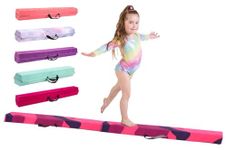 Gymnastics Beam For Kids - Amazing Balance Equipment For Children at Home -210/240/270cm - Faux Suede, High Density EVA Foam - Flash Cards, Carry Straps, Carry Case and Multiple Colours!