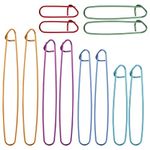 12pcs Knitting Stitch Holders, Handy Needles Crochet Hook Versatile Yarn Stitch Marker Metal Holder Colorful Knitting Cable Crochet Tool Aluminum Supplies Practical for Quilting Sewing (6 Sizes)