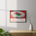 QUOTE - UNQUOTE ART Emirates Stadium - Arsenal Poster Football Posters - 17x25 inches - Black Frame