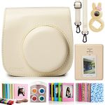 CAIUL 7 in 1 Instax Mini 8/8+ Accessory Bundles Set (Yellow Mini 8 Case/Album/Lens/Filters/Film Frames/Hang Frames/Film Sticker)