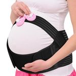 AUYAO Pregnancy Belly Band Maternity Belt Abdominal Binder Maternity Belt, Elastic Pregnancy Support Belt Adjustable Pregnancy Belly Band Pelvic Girdle Belt for Pregnancy Support(Black-M)