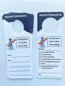 3.5x9.5 inch 60 Packs Maintenance Door Hanger Tags for Property Management Rentals Apartments for Door, Large Hole and Soft Anti-Pinch Design, Plastic Sign