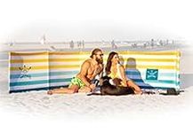 BEACH FENCE Premium 20 ft Beach Windscreen, Privacy Screen, Wind Blocker - Tahitian Sunset, Free Rubber Mallet and Carry Bag Included