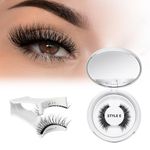 QUEWEL Magnetic Eyelashes Natural Look, Reusable Magnetic Lashes kit with Applicator,Soft Magnetic Half Lashes without Eyeliner,Easy to Wear and Remove(style E)