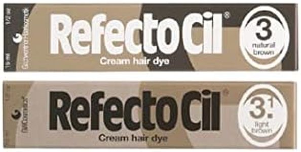 Refectocil Twin Pack Light Brown and Natural Brown Cream Hair Dye, , 15ml X 2