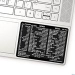 SYNERLOGIC Microsoft Word/Excel (for Windows) Reference Guide Keyboard Shortcut Sticker, Laminated, No-Residue Vinyl (Black/Large)