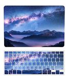 Laptop Cover Case Compatible with MacBook 12 inch with Retina Display Model A1534 Released in 2017 2016 2015, 3D Painted Plastic Protective Hard Shell Case & Keyboard Cover, Mountain Stars