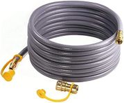 DOZYANT 24 Feet 3/8-inch ID Natural Gas Grill Hose with Quick Connect Propane Gas Hose Assembly for Low Pressure Appliance -3/8 Female Pipe Thread x 3/8 Male Flare Quick Disconnect - CSA Certified