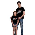 Chombooka Dad Daughter Combo T-Shirts I Love Papa I Love Beti Black