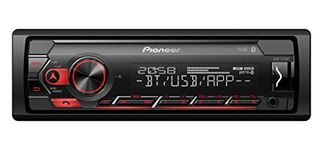 Pioneer MVH-S320BT 1-DIN receiver with Bluetooth, Red illumination, USB, Spotify, Pioneer Smart Sync App and compatible with Android devices.