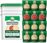 Freeze Dried Fruit Bucket, 12 Pouch | Premium Emergency Food Supply | Non-GMO Survival Food 25 Year Shelf Life | Camping Food, Backpacking Meals, Prepper Supplies | Valley Food Storage Packaged in USA