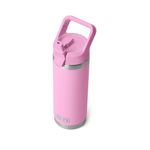 YETI Rambler 18 oz Bottle, Vacuum Insulated, Stainless Steel with Color Matching Straw Cap, Power Pink