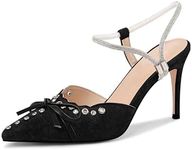 Fericzot Women's Pointed Toe Bow Ti