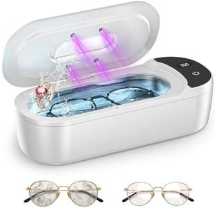 KUNPHY Ultrasonic Jewelry Cleaner, 48KHz Jewelry Cleaner Machine with Digital Timer, Dual Cleaning Modes, 304 Stainless Steel Tank for Rings, Eyeglasses, Retainers, Dentures, White