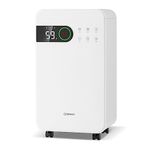 COSTWAY 2500 Sq. Ft Dehumidifier for Basement, 32 Pints Dehumidifier with Sleep Mode, 24H Timer, 3-Color LED Indicator Light & Child Safety Lock, Portable Quiet Air Dehumidifier with Drain Hose