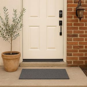 EVIDECO French Home Goods Sheltered Front Door Mat Coir Coco Fibers Rug 24x13 Gray