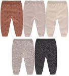JELYLOVE Unisex Baby Boy Girl Pants Sets Cotton Soft Infants Bottoms Casual 5 Pack 0-12 Month Babies' Leggings