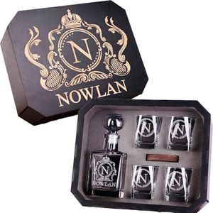 Christmas Whiskey Gifts Personalized Whiskey Decanter Set for Men Rectangle Wooden Box Whiskey Glasses Custom Liquor Decanter for Husband Dad Boyfriend Birthday
