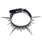 FNQUFUJ Goth Necklaces Long Spiked Choker Punk Rock Collar Halloween Costume Jewelry Gothic Accessories, Faux Leather, No Gemstone