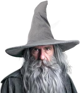 gagift world Wizard Hat, 18IN Large Witch Hat for Witch Costume, Funny Cosplay Accessories for Halloween Costume (Gray)