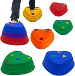 Stepping Stones for Kids, River Stone Exercise Blocks for Balance and Coordination - Indoor Outdoor Childrens Play Set (Color:6PCS)