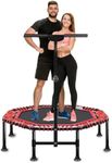 MUJGAN 45 Inch Rebounder Trampoline for Adults, Max 330 lbs Load Capacity, Portable Fitness Exercise with 3-Level Adjustable Foam Handle for Indoor and Outdoor Exercise