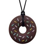 Munchables Donut Chewy Necklace - Sensory Chew Necklace for Boys and Girls (Brown)